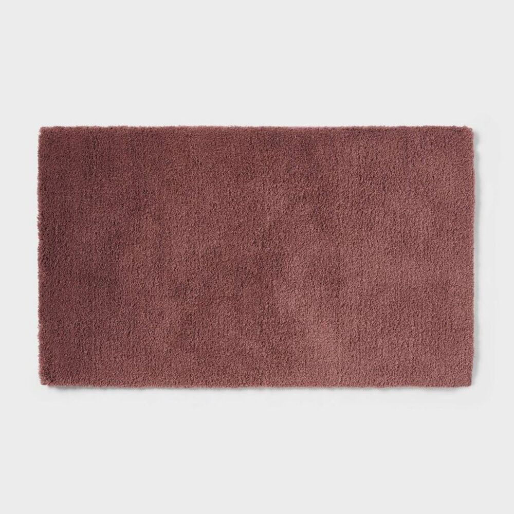 Threshold - 24"x40" Spa Plush Bath Rug Dark Mauve - Threshold Mauve